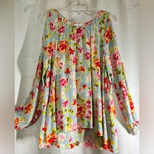 J-Jill Floral Print Blouse - Sz Med.